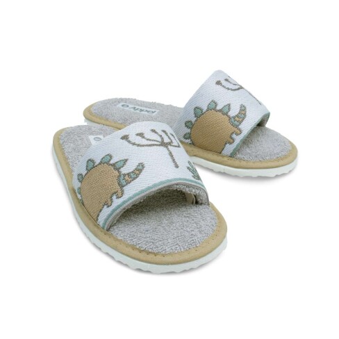 Chinelo Felpudo Atoalhado Slide Kids - Appel - Dino cinza 31/32