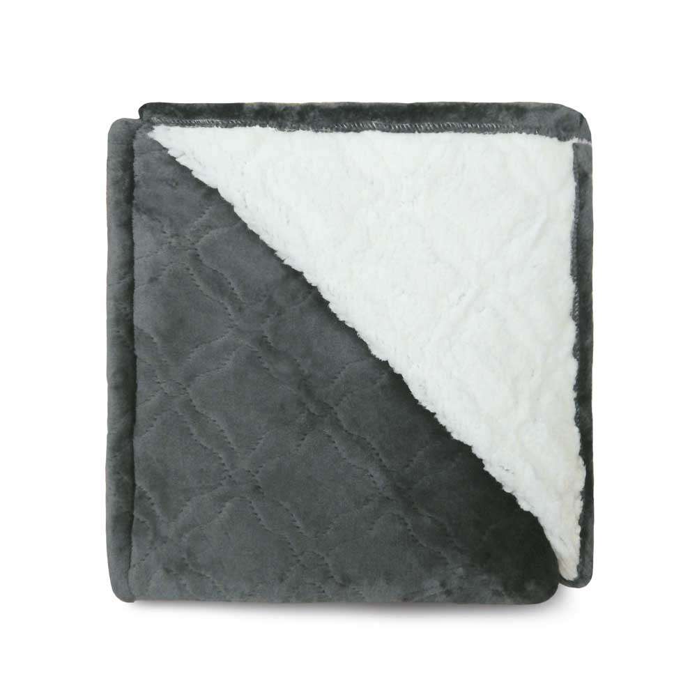 Cobertor Sherpa Glamour Casal 1,80x2,20 - Appel - Carbono