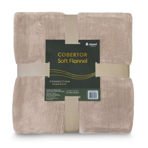 Cobertor Soft Flannel Cationic Casal 1,80x2,20 - Appel - Canela