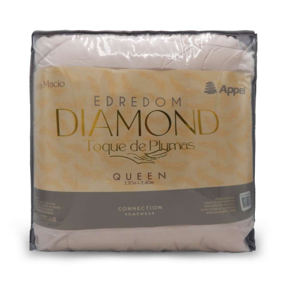 Edredom Diamond Toque de Plumas Queen 2,20x2,40 - Appel - Rosa