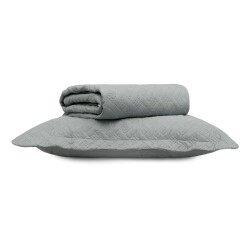 Kit Cobre Leito com Porta Travesseiro Casual Solteiro - Appel - Cinza granito