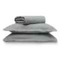 Kit Cobre Leito com Porta Travesseiros Casual Queen - Appel - Cinza granito