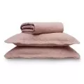 Kit Cobre Leito com Porta Travesseiros Casual Casal - Appel - Rosa blush