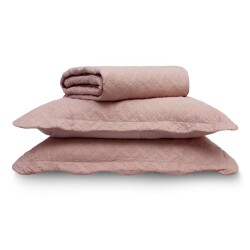 Kit Cobre Leito com Porta Travesseiros Casual King - Appel - Rosa blush