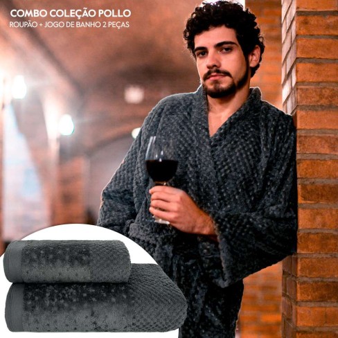 Kit Roupão e Jogo de toalhas 2 peças Pollo - Appel - Chumbo