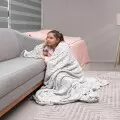 Manta Flannel Colori Efeito Bordado Solteiro 1,50x2,15 - Appel - Corações