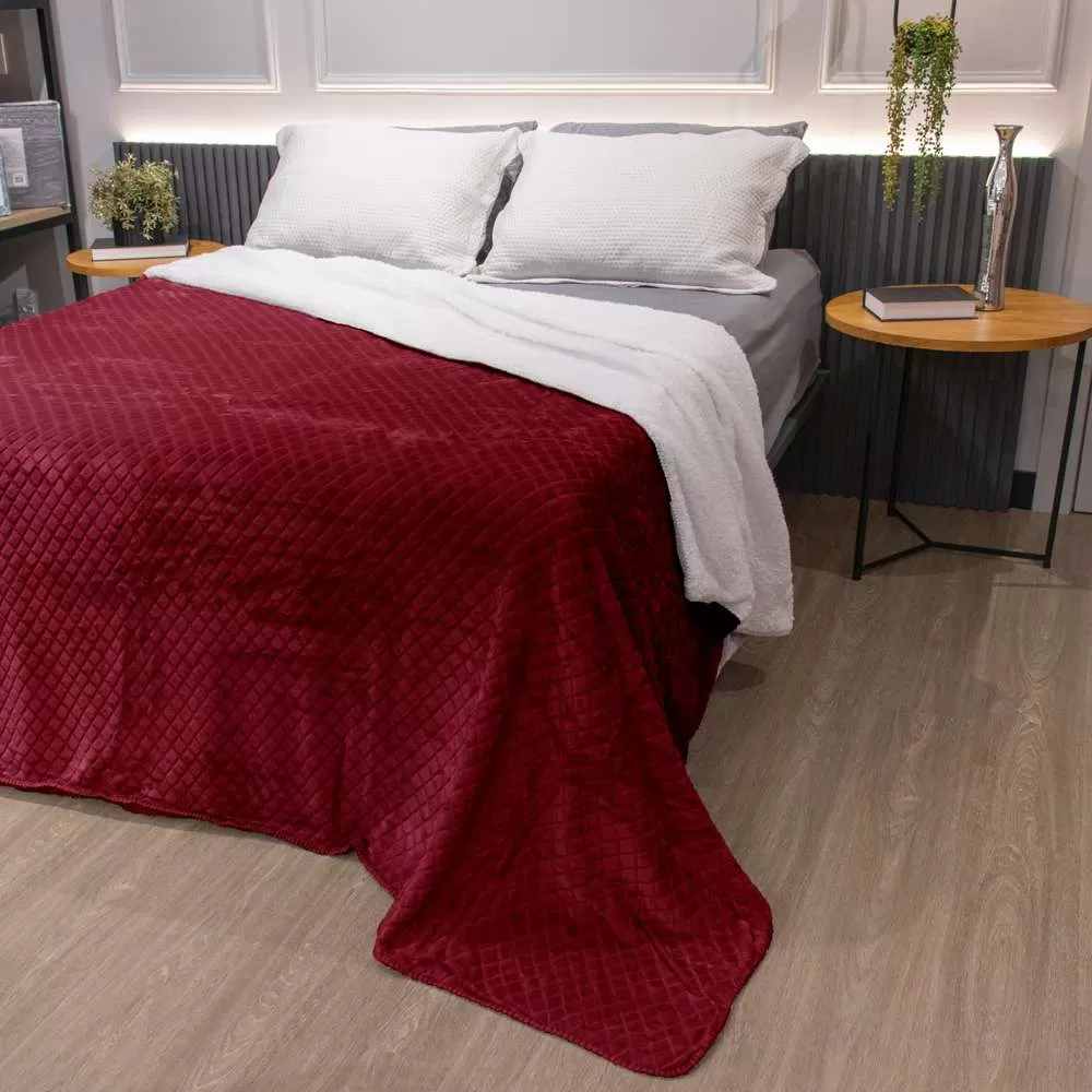 Manta Sherpa Dupla Face Casal Donna 1,80x2,20 - Appel - Rossete - Appel Home