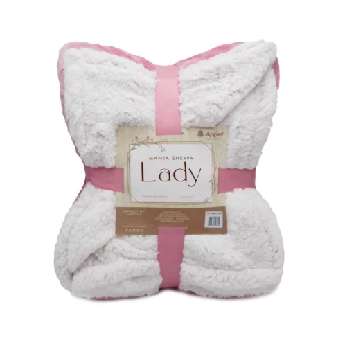 Manta Sherpa Lady Casal 1,80x2,20 - Appel - Rosa ice