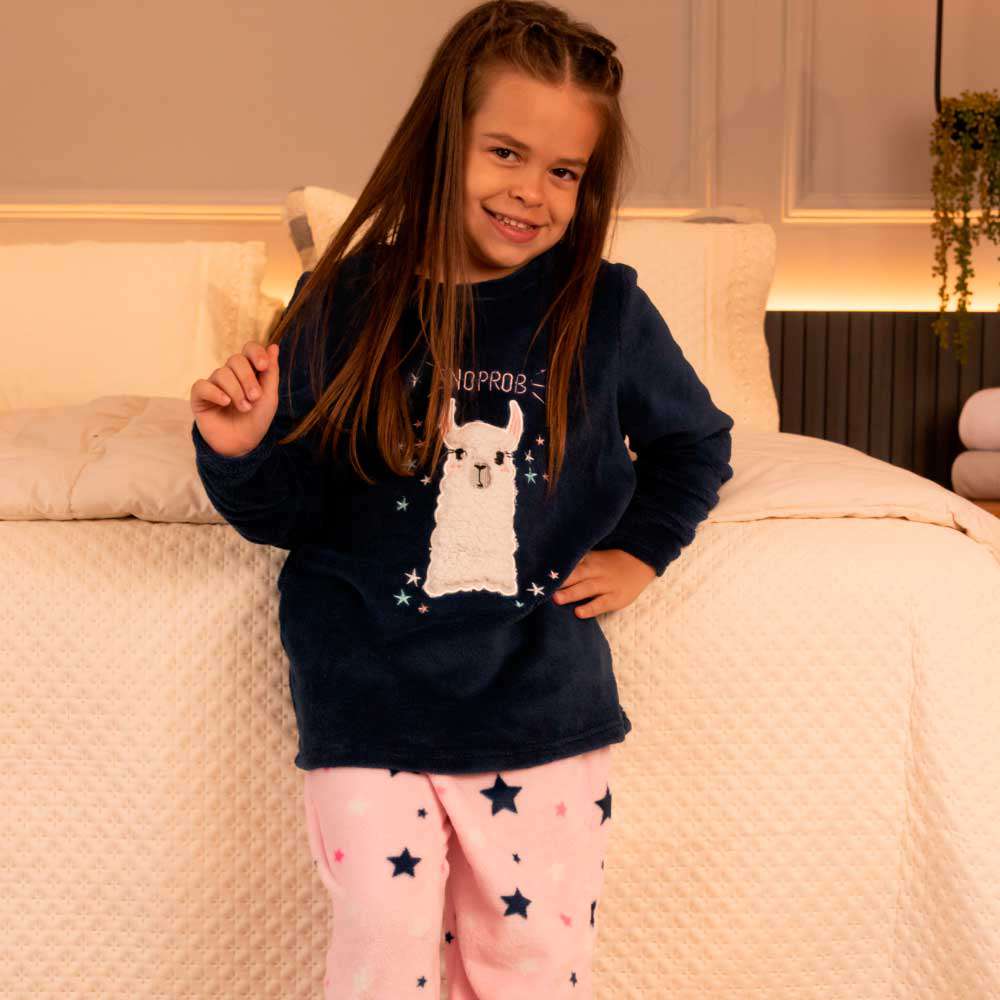 Pijama Fleece La Nuit Infantil - Appel - Lhama