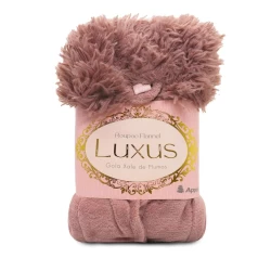 Roupão Flannel Luxus Gola Xale de Plumas Infantil - Appel - Mauve